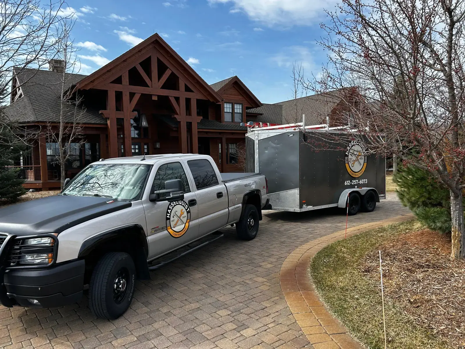 Hasselquist Contracting branded vehicle serving the Twin Cities